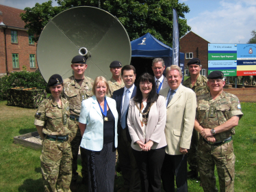 David Evennett MP, Cllr. Eileen Pallen and James Brokenshire MP with senior members of the Squadron.